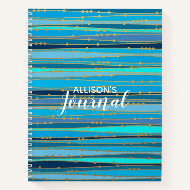 Calming Blue Zen | Personalized Spiral Notebook (Front)