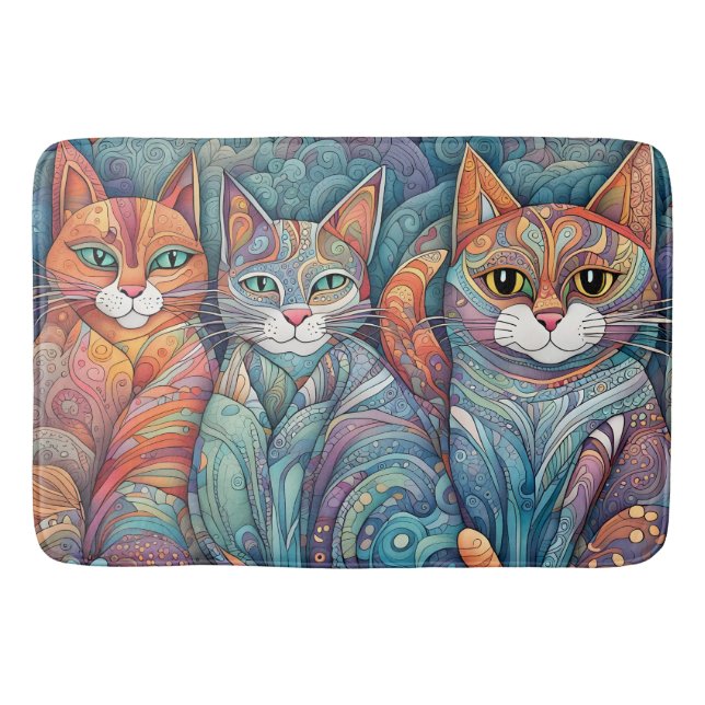 calming cats bath mat (Front)
