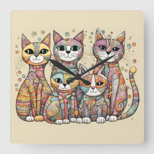 calming cats clock