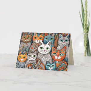 calming cats greeting card