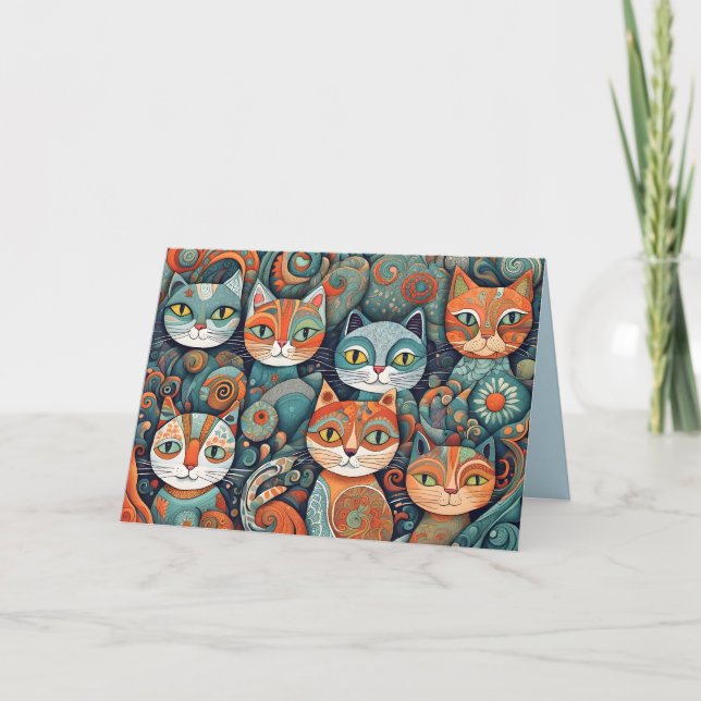 calming cats greeting card (Front)