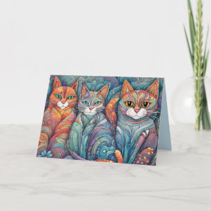 calming cats greeting card