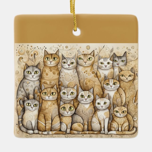calming cats ornament (Front)