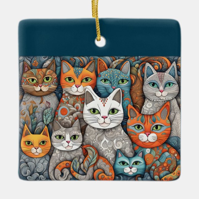 calming cats ornament (Front)