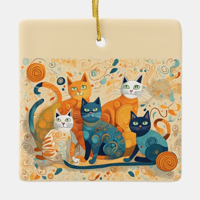 calming cats ornament (Front)