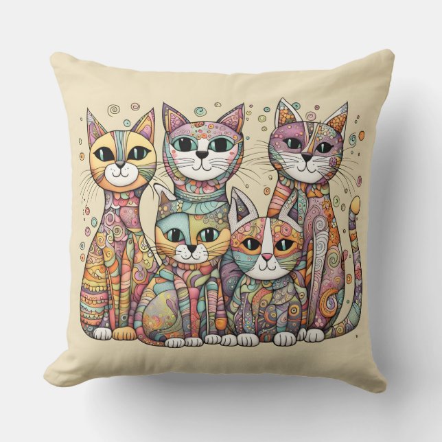 calming cats pillow (Front)