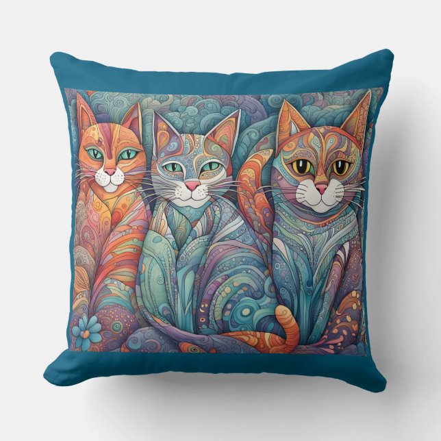 calming cats pillow (Front)