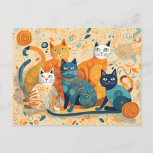 calming cats postcard