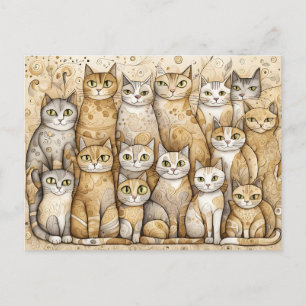 calming cats postcard