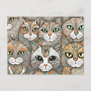 calming cats postcard