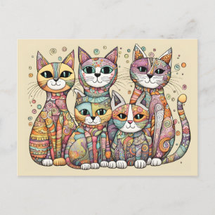 calming cats postcard