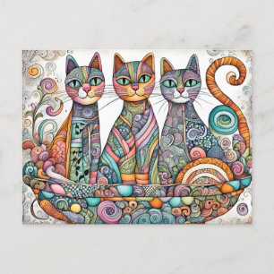 calming cats postcard