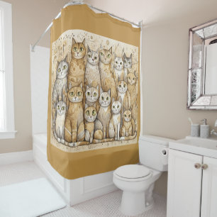calming cats shower curtain