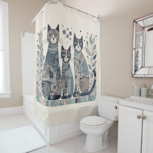 calming cats shower curtain