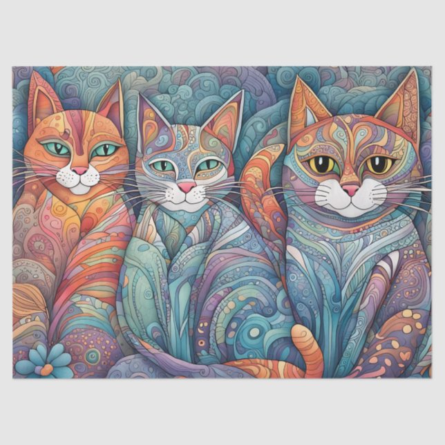 calming cats tissue paper (Front)