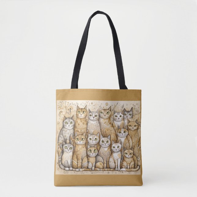 calming cats tote bag (Front)