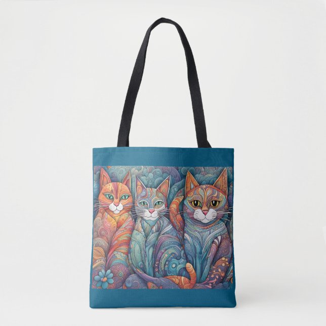 calming cats tote bag (Front)