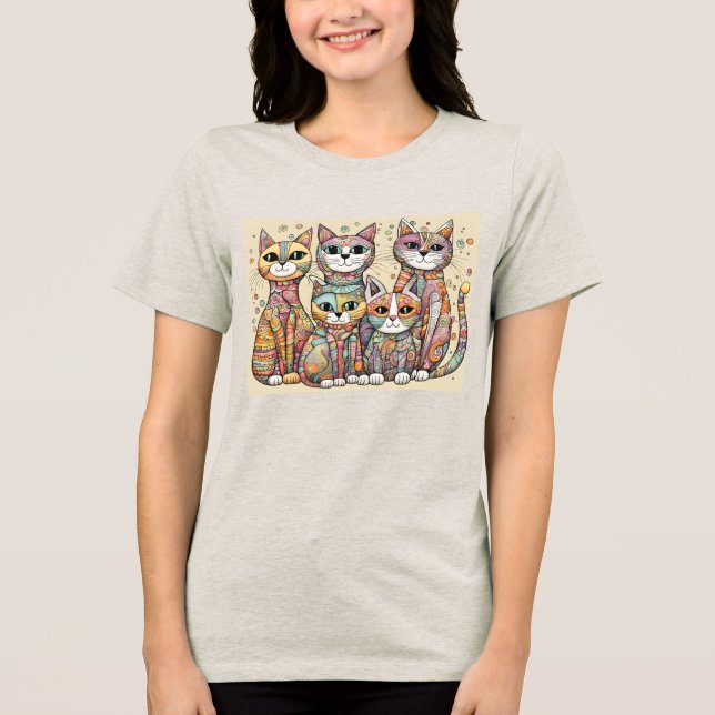 calming cats  Tri-Blend shirt (Front)