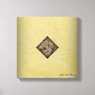 Calming Cream And Black Pollock Style Modern Art Canvas Print