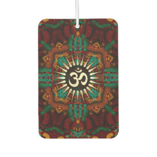 Calming Earth Batik Gold Om Meditation Symbol Air Freshener