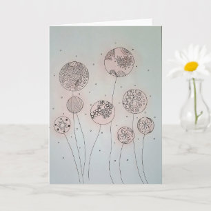 Calming Garden Spheres Mixed Media Card