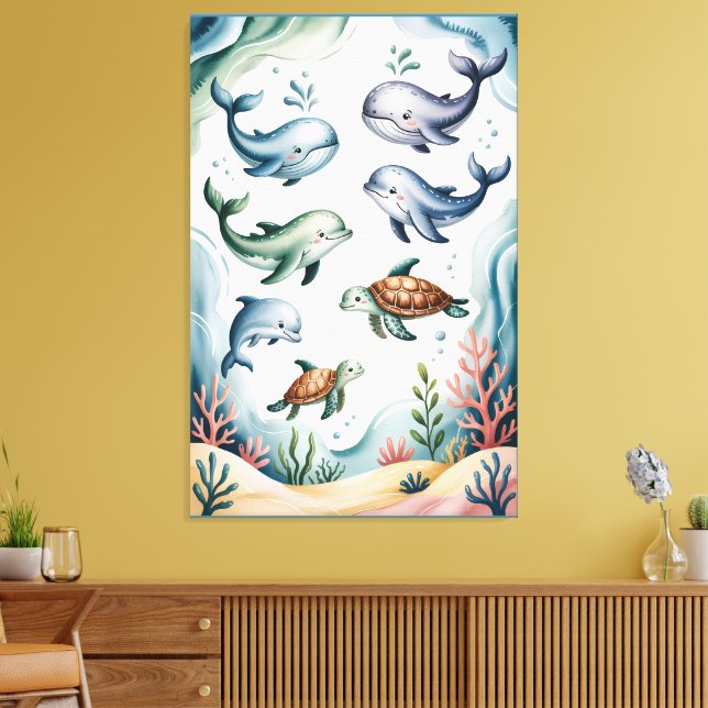Calming Gentle Ocean Nursery Wall Art (Insitu(LivingRoom))