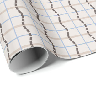 Calming geometric mosaic - blue taupe wrapping paper