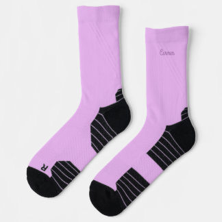 Calming Lavender Solid Colour Name Athletic Socks