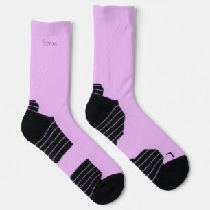 Calming Lavender Solid Colour Name Athletic  Socks