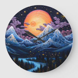 Calming Miidnight Scene Large Clock