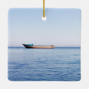 Calming sea ceramic ornament