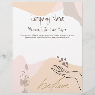 Calming Shapes Hand Motivational Event Welcome Letterhead