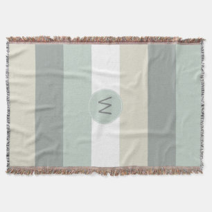 Calming Stripes Pattern with Any Monogram Throw Blanket
