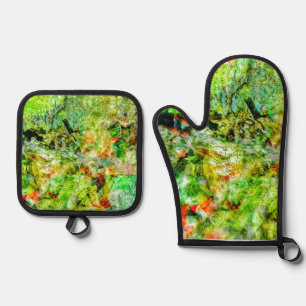 Calming sunny pot holder and oven mitt,Ordinary Oven Mitt & Pot Holder Set