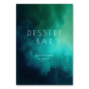 Calming Teal Watercolor Dessert Bar Sign Table Number