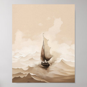 Calming The Storm, Digital Print, Sketches, Jesus  Poster