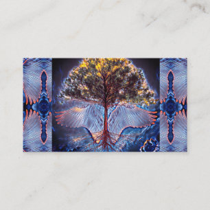 Calming Tree of Life with Angel Wings Business Card