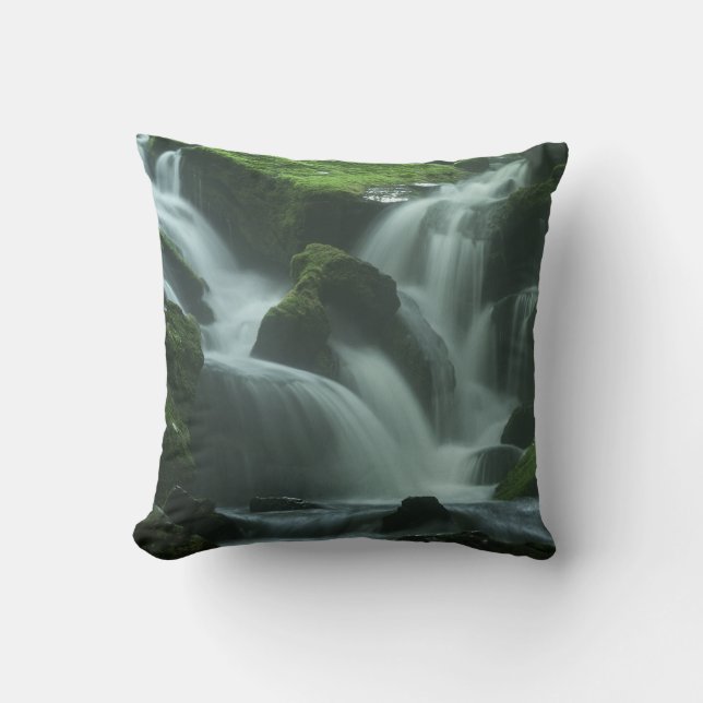 Calming Waterfall Throw Pillow (Front)