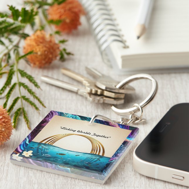"Calming Waters Rise" Keychain (Front Right)