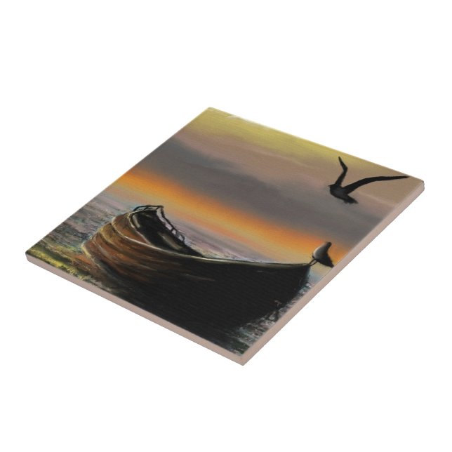 Calmness - Watercolor Art Tile (Side)