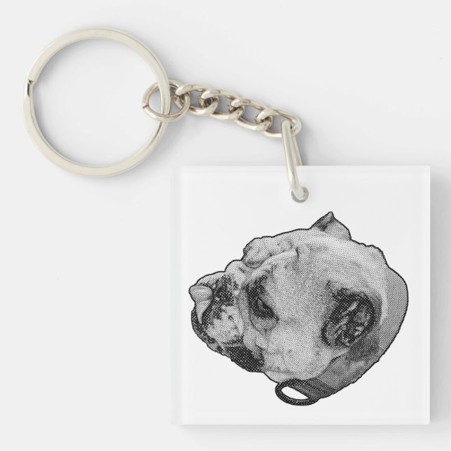 Calmside Bulldog Mood Keychain (Front)