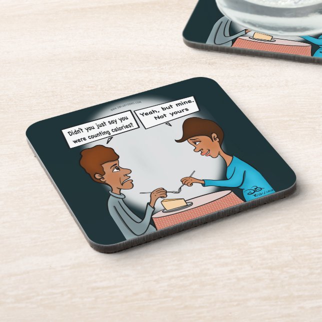 Calories Flat Beverage Coasters (Left Side)