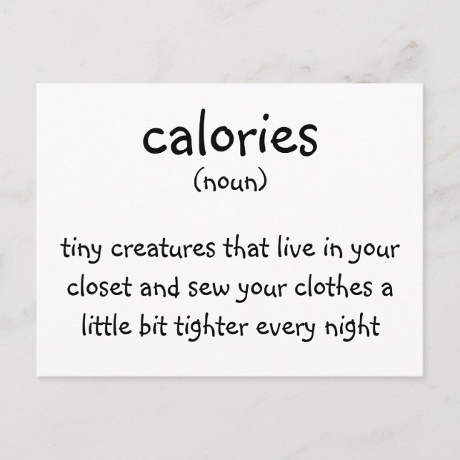 calories postcard (Front)