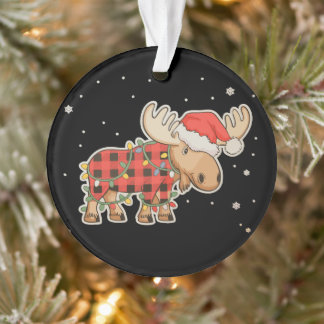 Calot de Père Noël à motif carreaux de bison Lumiè