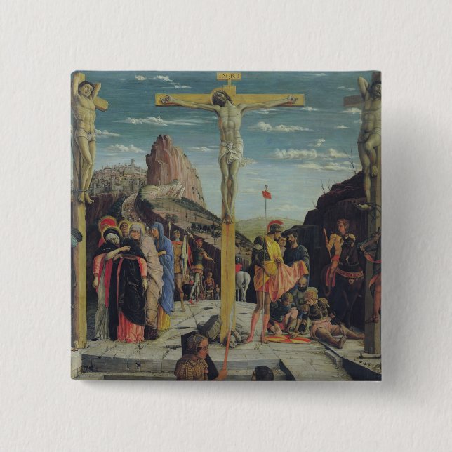Calvary, central predella panel 2 inch square button (Front)