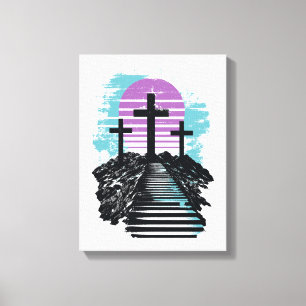 Calvary Golgotha it is finished Modern Christian Canvas Print