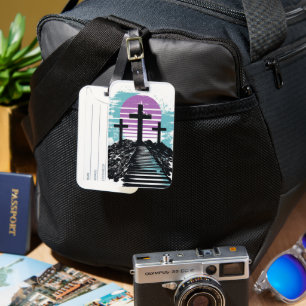 Calvary Golgotha it is finished Modern Christian Luggage Tag