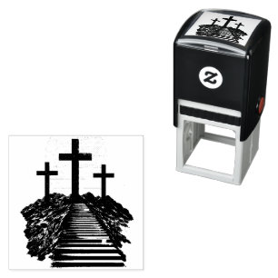 Calvary Golgotha it is finished Modern Christian Self-inking Stamp