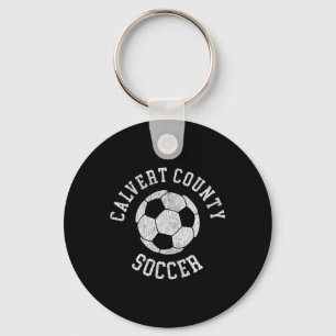 Calvert County Soccer Retro Distressed 90's Vintag Keychain