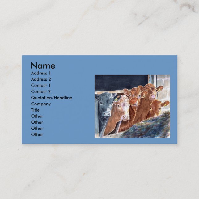 Calves at Brunch Business Cards (Front)